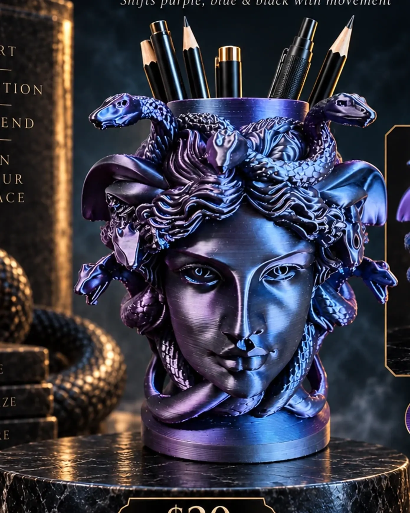 Medusa 3D pen holder from the seller's artwork